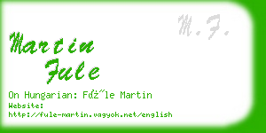 martin fule business card